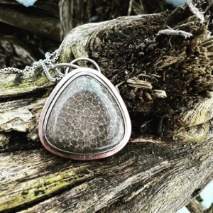 Charlevoix Stone Large Pendant Handmade Necklace