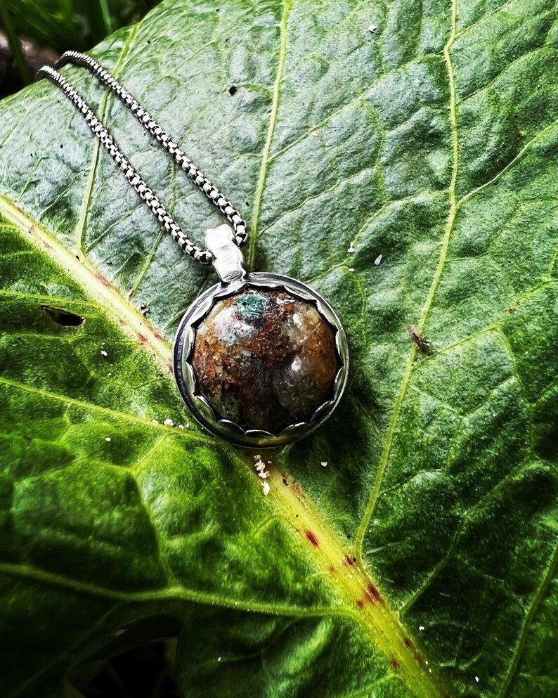 Chrysocolla Small Sterling Handmade Necklace