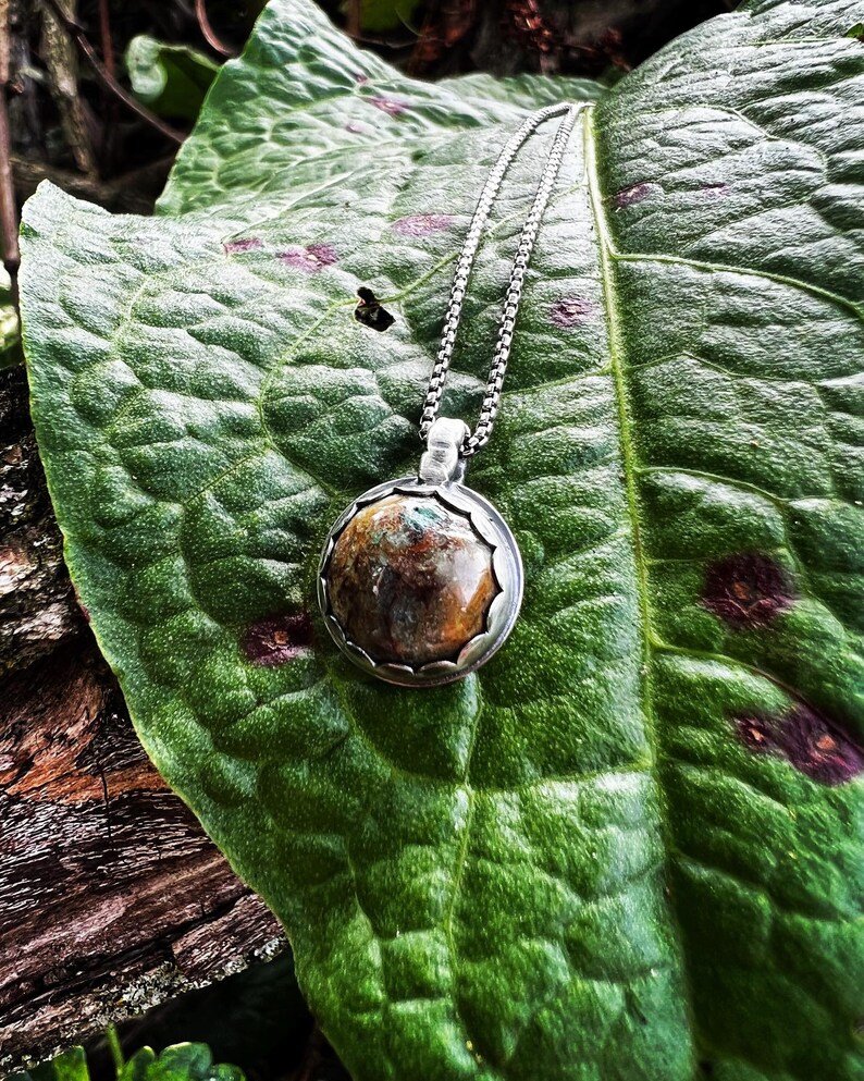 Chrysocolla Small Sterling Handmade Necklace