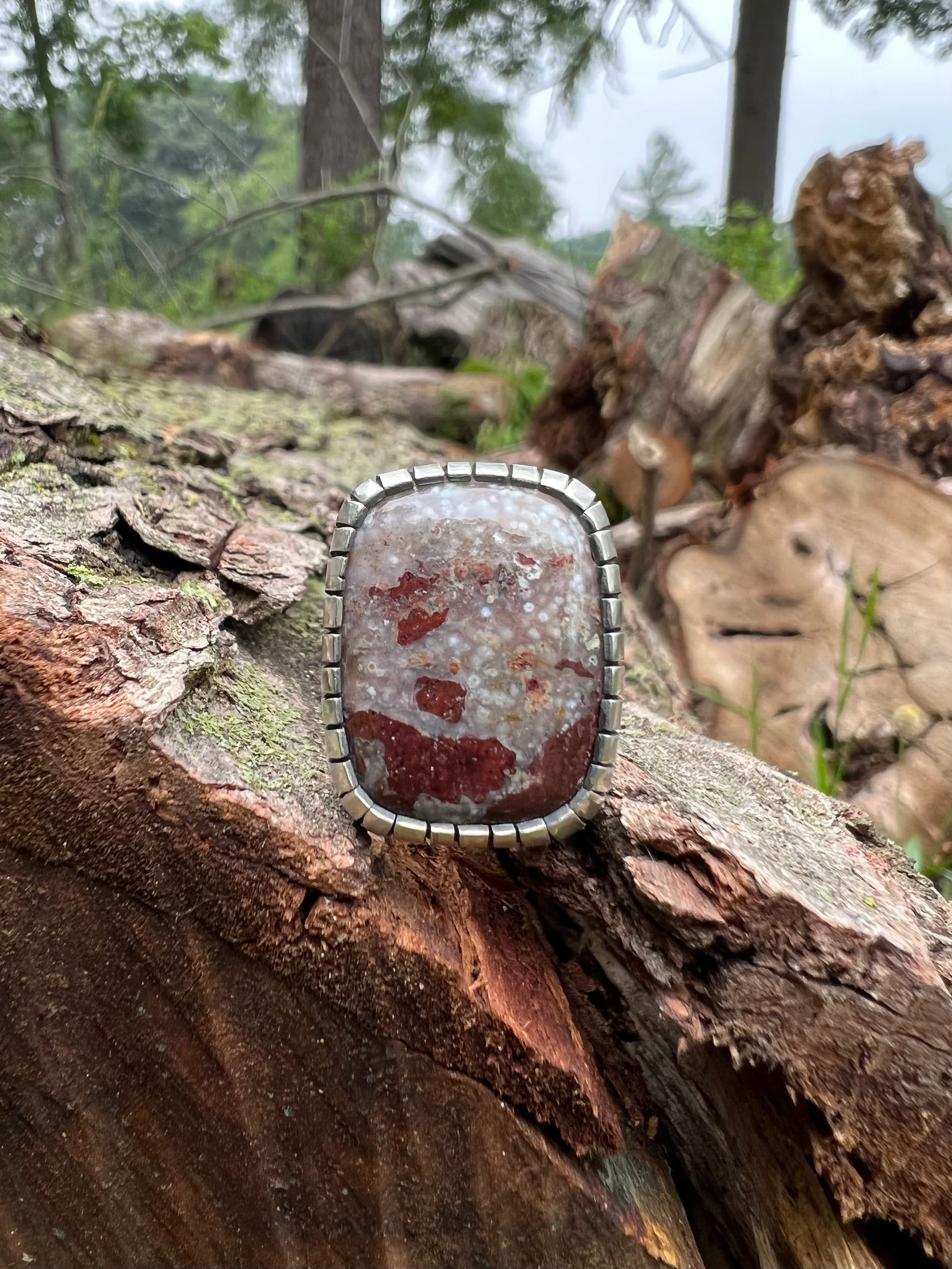 Chunky Agate Handmade Ring Size 5.25