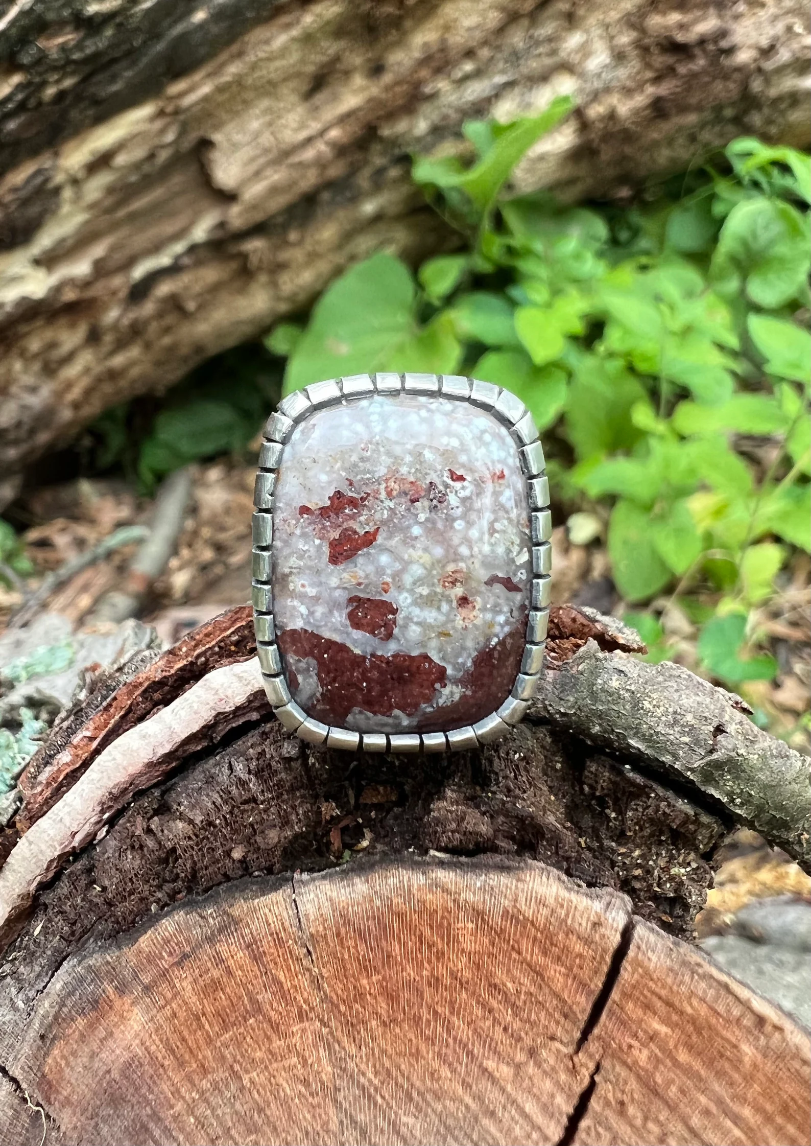 Chunky Agate Handmade Ring Size 5.25