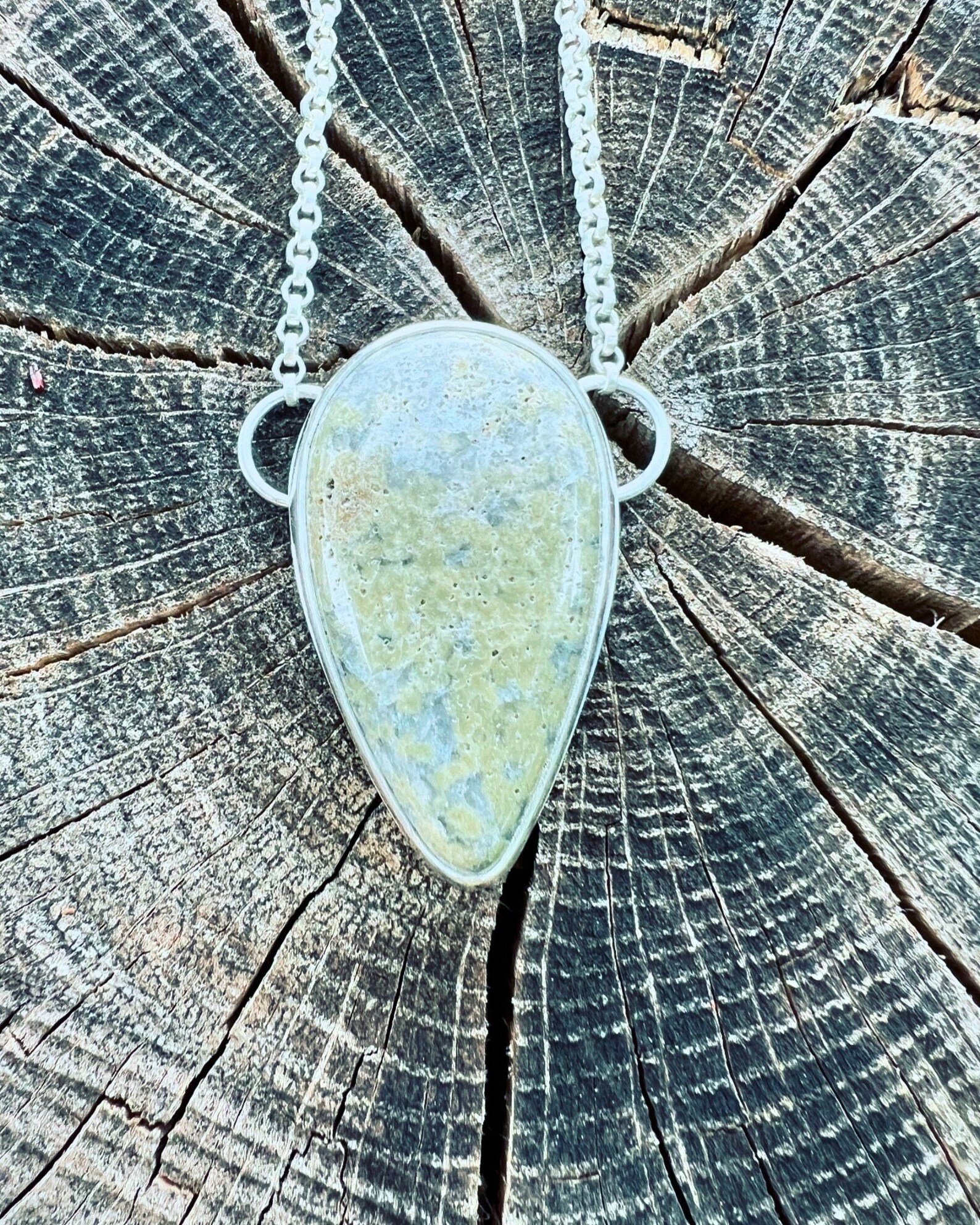 Leland Bluestone Teardrop Handmade Pendant