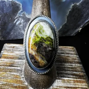 Michigan Oval Stone Statement Handmade Ring - Size 8