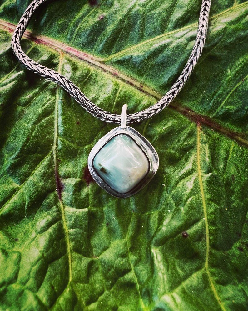 Prehnite Diamond Shape Handmade Pendant Necklace