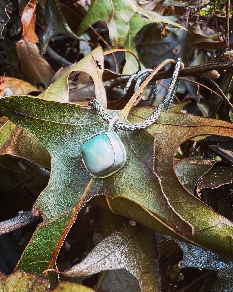 Prehnite Diamond Shape Handmade Pendant Necklace