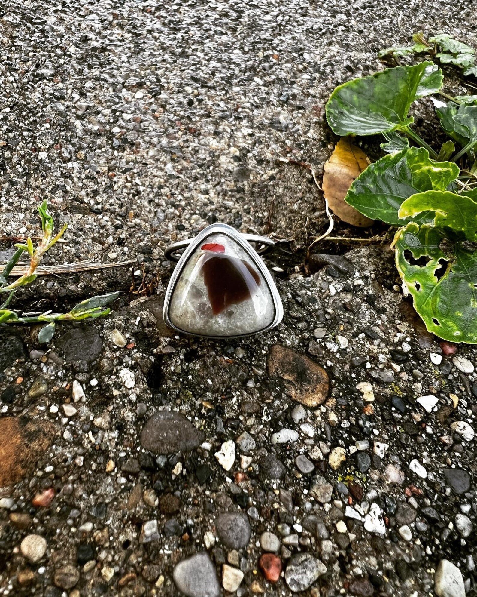 Puddingstone Jasper Chunky Handmade Ring – Size 7.25