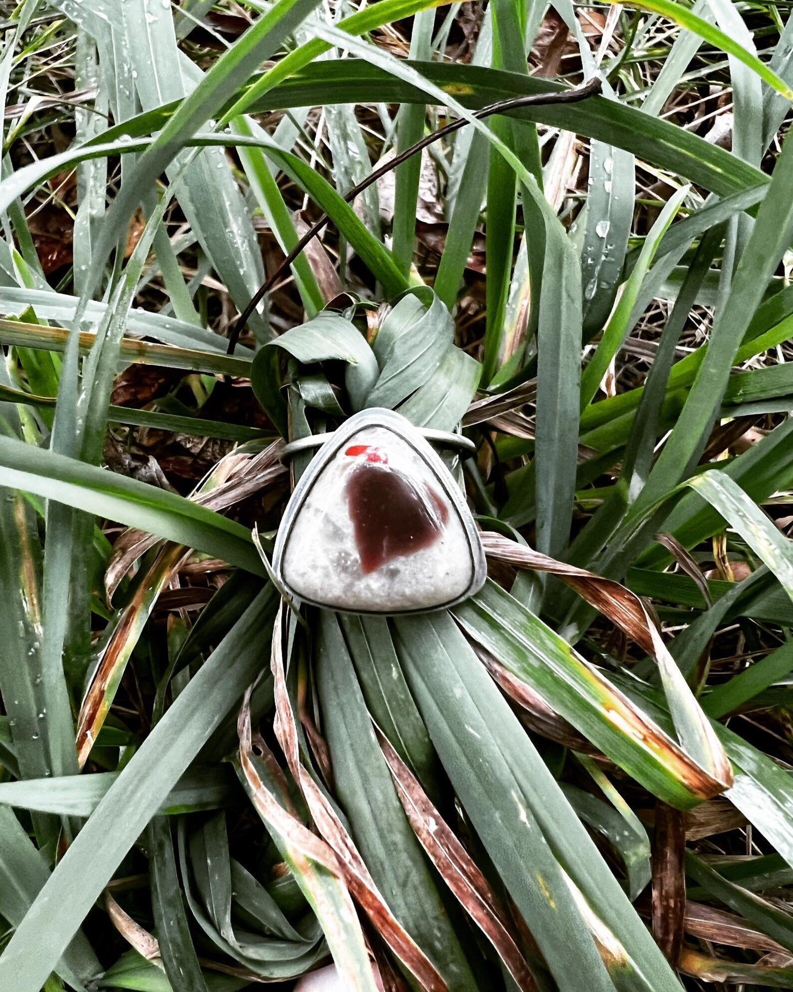 Puddingstone Jasper Chunky Handmade Ring – Size 7.25