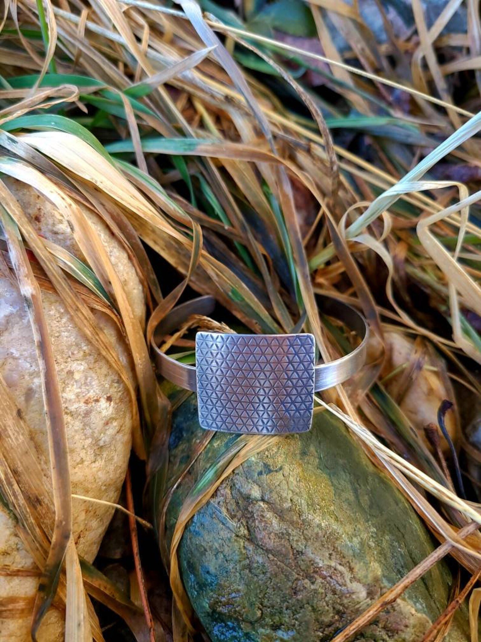 Sterling Silver Patterned Cuff Handmade Bracelet