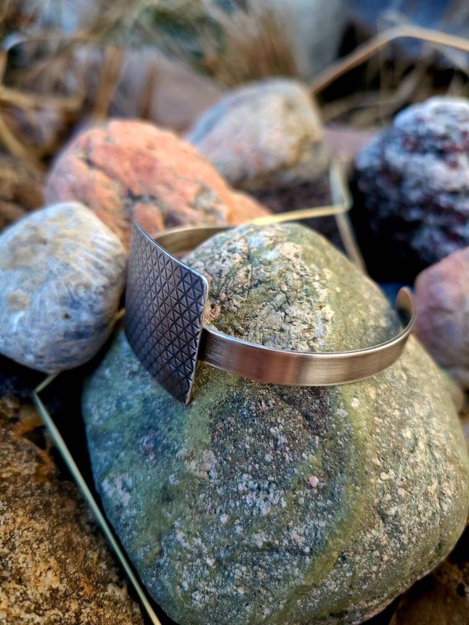 Sterling Silver Patterned Cuff Handmade Bracelet