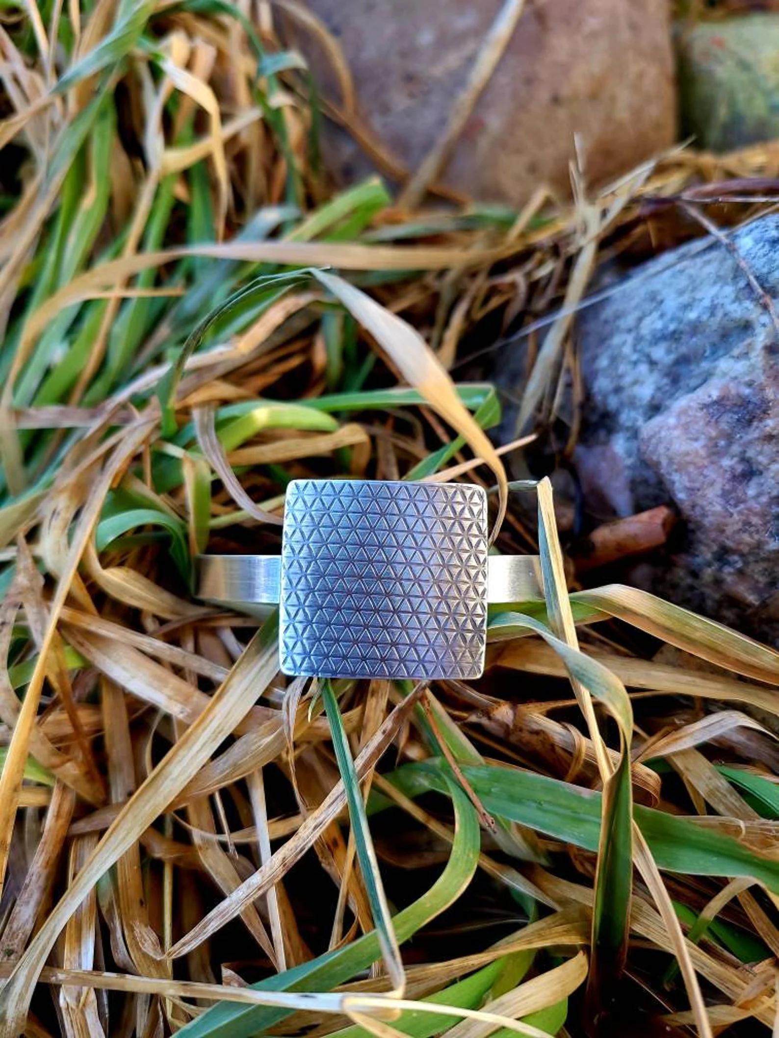 Sterling Silver Patterned Cuff Handmade Bracelet