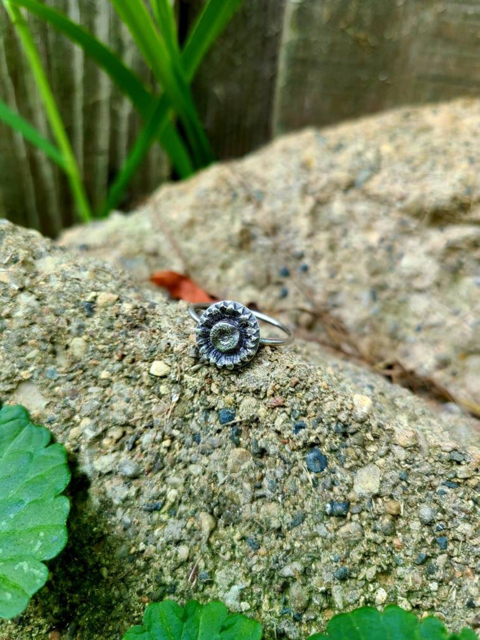 Sunflower Sterling Silver Handmade Ring - Size 9.5