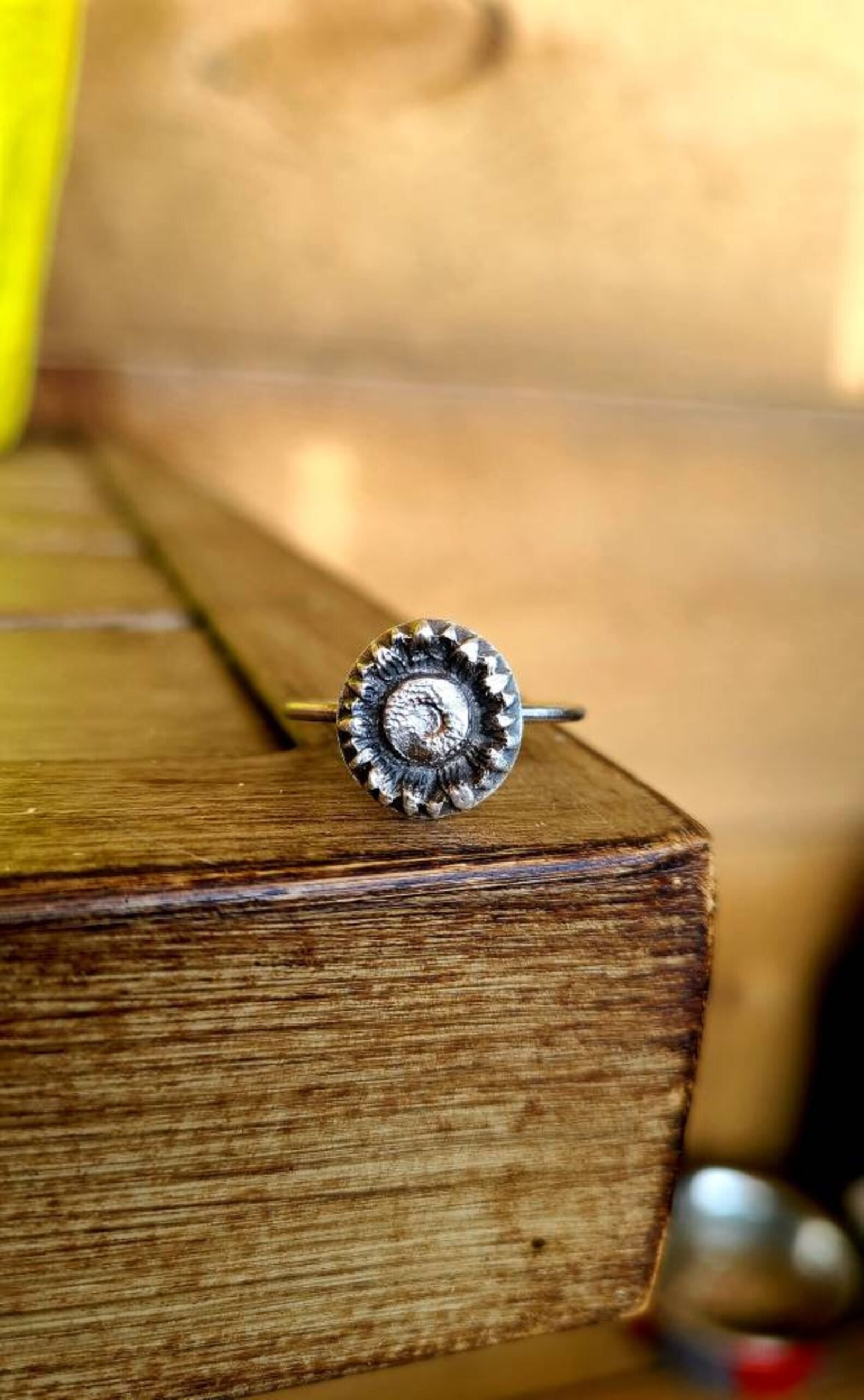Sunflower Sterling Silver Ring - Size 9.5