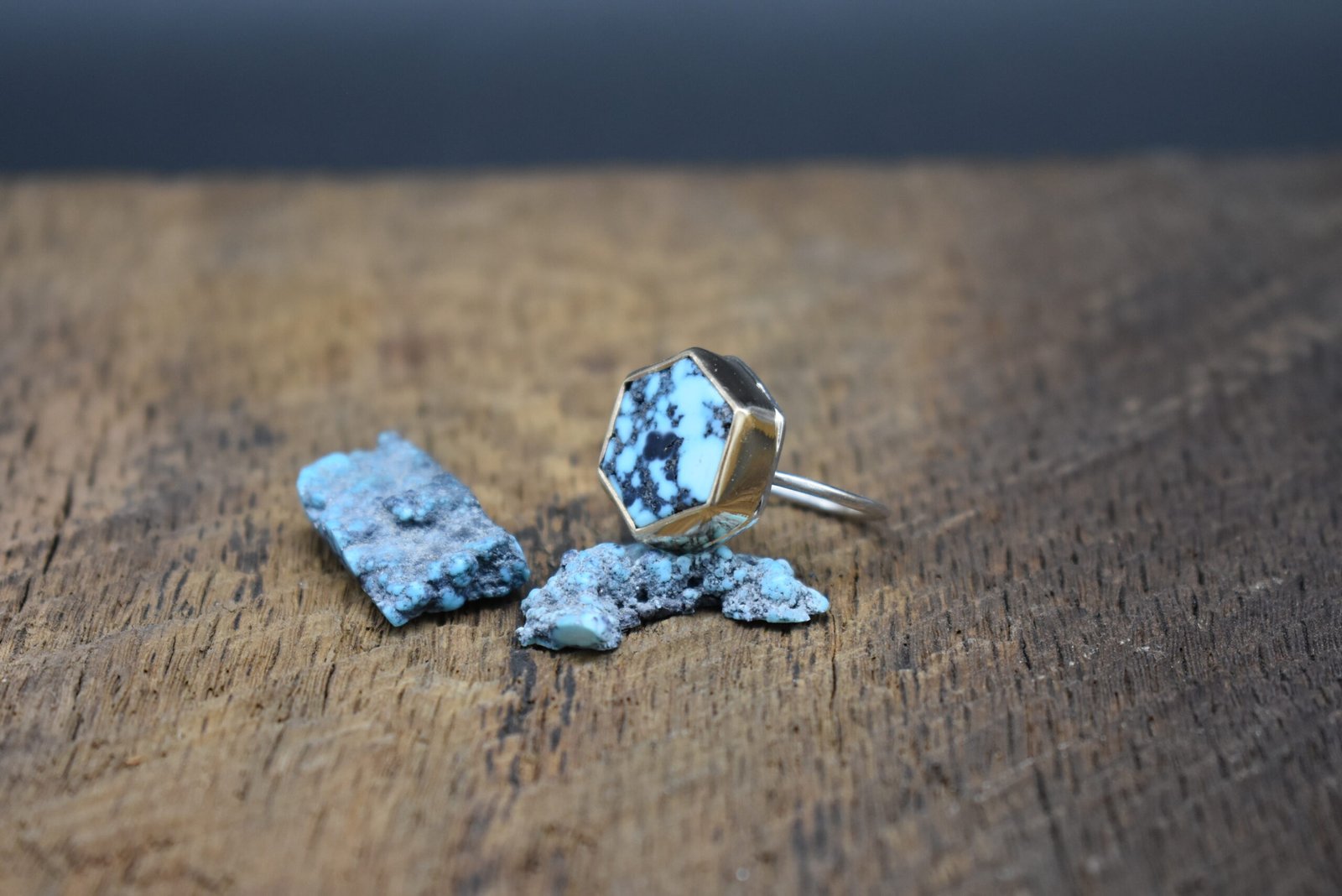 Turquoise Handmade Hexagon Ring