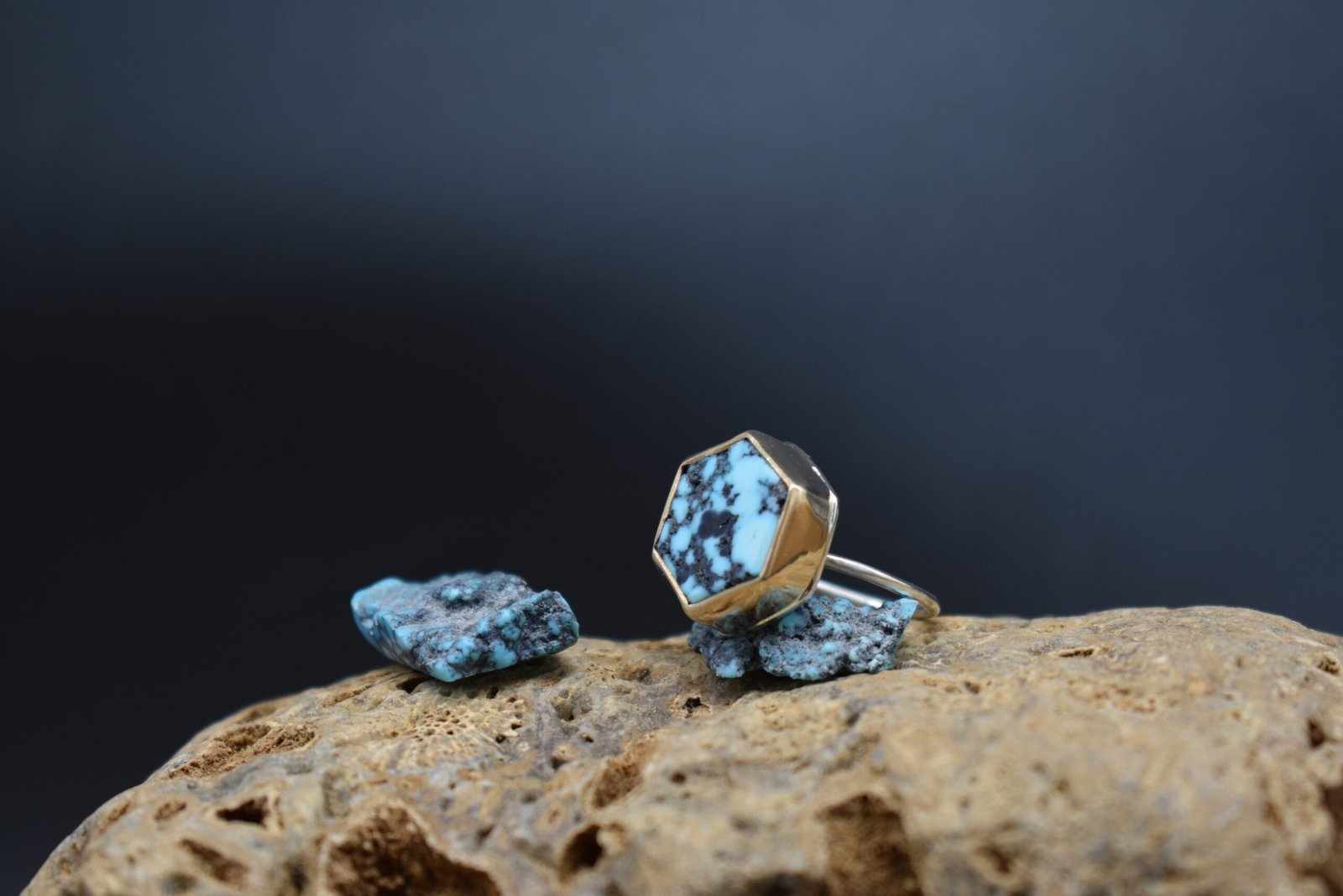 Turquoise Handmade Hexagon Ring