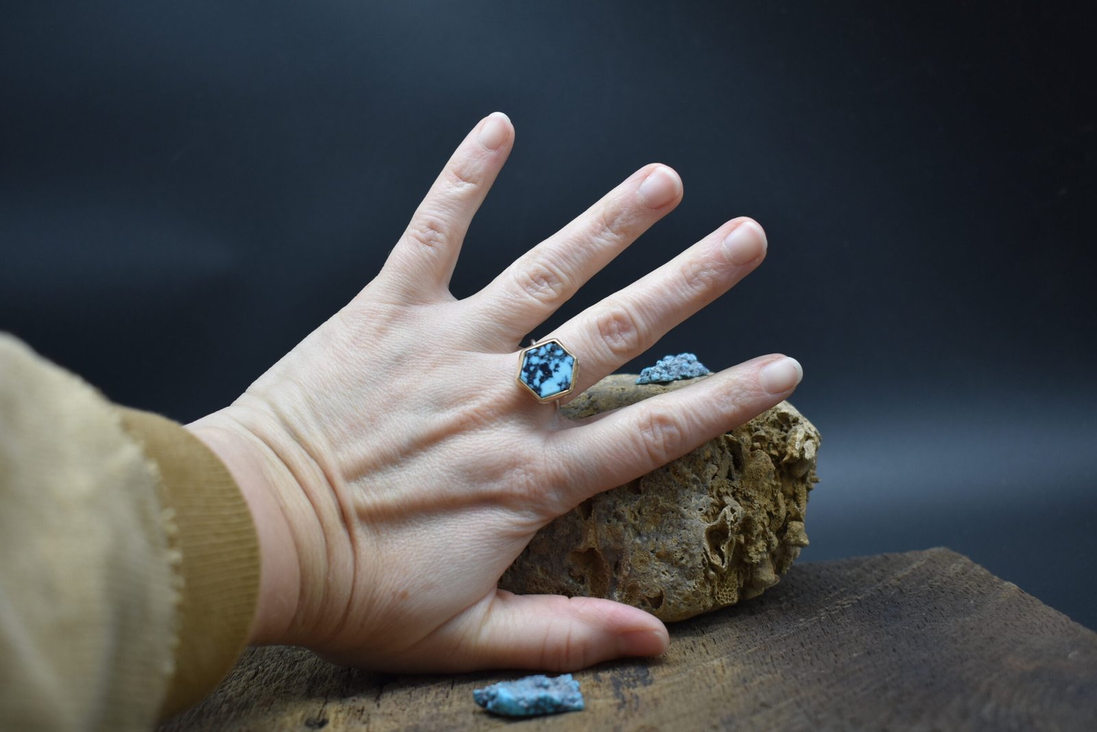 Hexagon Turqoise Ring