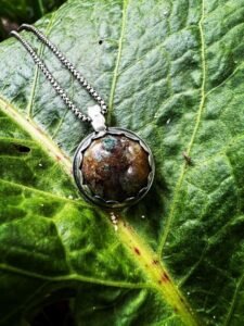 Chrysocolla Small Sterling Hand Crafted Necklace