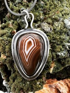Teardrop Agate Sterling Silver Necklace