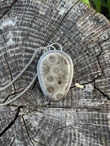 Petosky Stone Teardrop Pendant Necklace