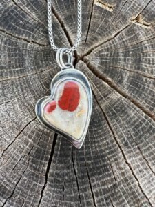 Heart Shaped Michigan Puddingstone Necklace