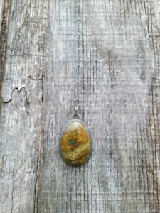 Chrysocolla Oval Pendant Necklace