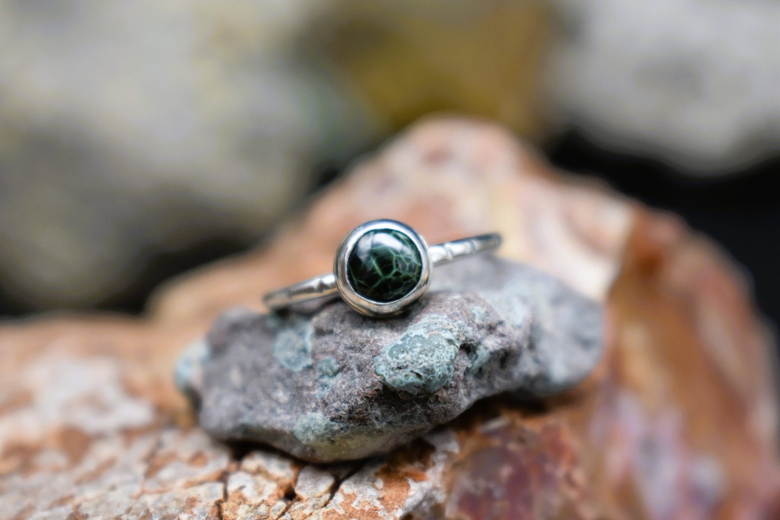 Michigan Isle Royale Greenstone Size 6 Sterling Silver Ring