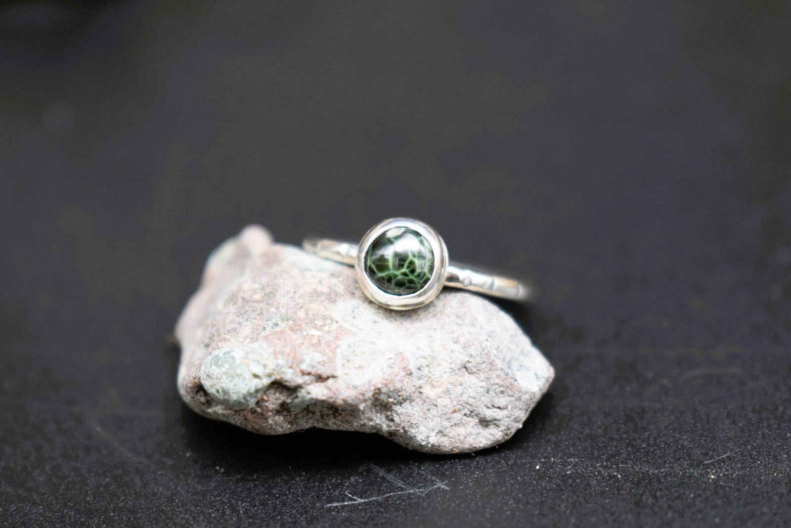 Michigan Isle Royale Greenstone Size 6 Sterling Silver Ring